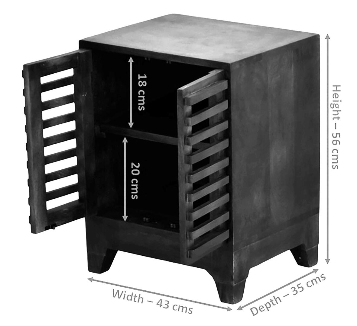 Beth Side Table/Bedside Table/Shoe Rack - Solid Wood - Image 4